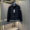 Европейский бренд M Мужская пуховая куртка с рукавами из шерстяного трикотажа - Унисекс Модное пальто с воротником-стойкой