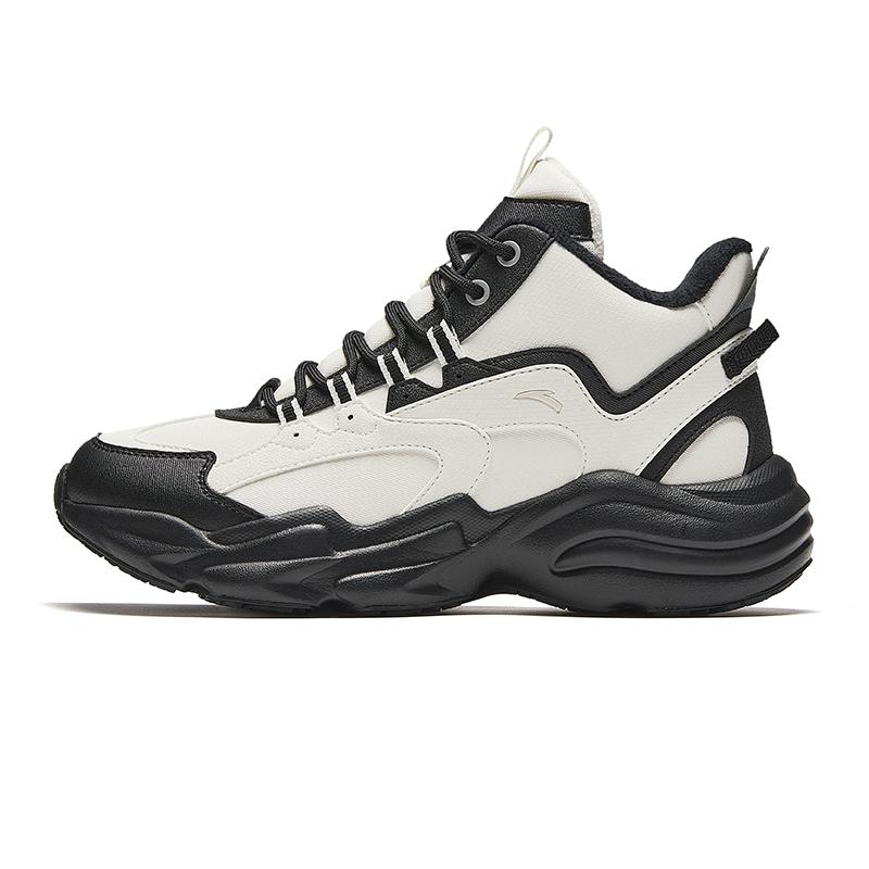 Anta Walker Slip Resistant Thermal Mid top Casual Shoes Women's White Black Sneakers 922448904-2