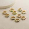 HECHENG, Enamel Dripping Oil Bohemian Style Colorful Flower Pattern Golden Earrings Neutral Women's Zircon Gift 1 Pair