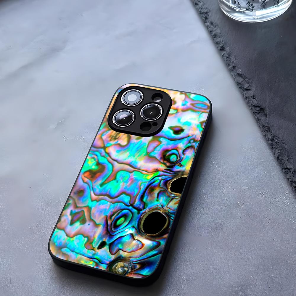 Abalone Shell Phone Case Tempered Glass For IPhone 17 13 14 16 12 15 11 Pro Max Plus Mini X XR SE2020 Coque