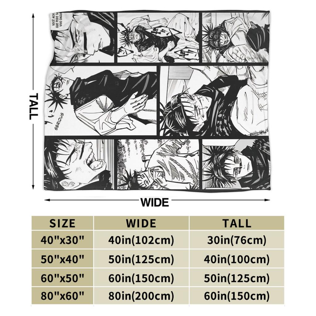 Choso Blanket Cover Flannel Kaisens Anime Lightweight Thin Throw Blanket for Car Sofa Couch Bed Rug