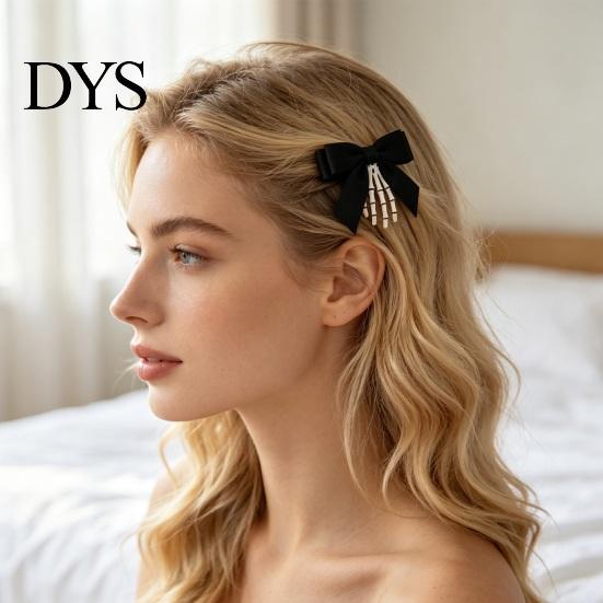 Gothic Lolita Hair Pins Halloween Skeleton Hand Bow Hairpin, Retro Skull Claw Clip for Women Statement Accessories Girls Girls, Style Decorative