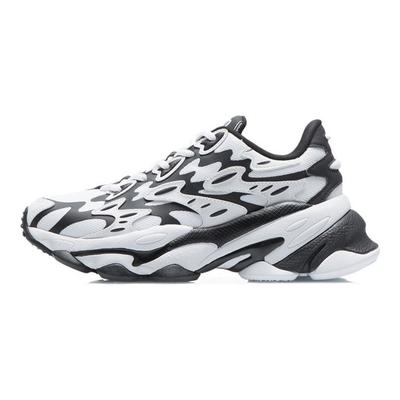 Li Ning CF Rebound Амортизирующая толстая подошва Спортивная обувь Женские кроссовки Белый Черный AGLR166-2