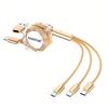 USB Type-A Type-C Compatible with Both 5in1 Multi Charging Cable Type C Lightning Cable Micro Android 3 Machines At the Same Time 3in1 Roll-up Type 1m