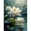 5d DIY Diamond Painting Cross Stitch White Lotus Diamond Embroidery Mosaic Plants Flowers Round Drill Home Decor Crafts