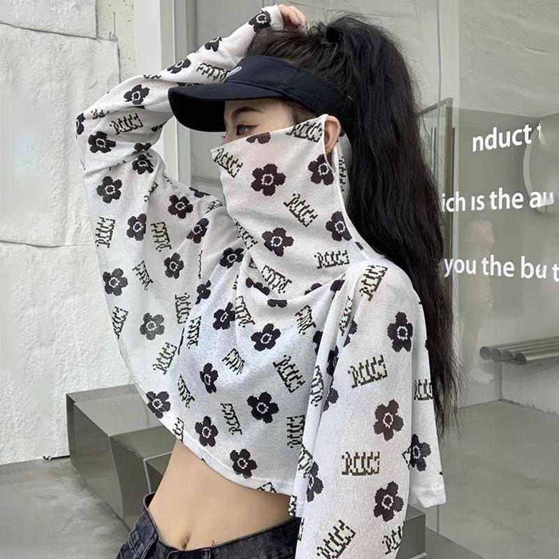 Женская шаль с защитой от УФ-лучей, со встроенными рукавами и маской для лица для защиты от солнца