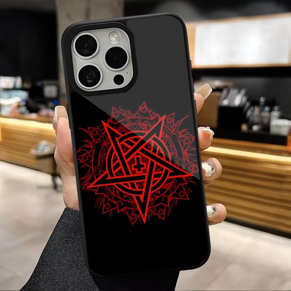 Hell Pentagram Satanic Phone Case For iPhone 16,15,14,13,12,11,Pro,Max,Plus,Mini,Magsafe,Magnetic Wireless Charging Case
