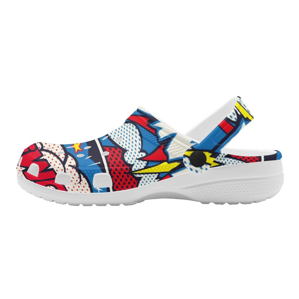 Color Print EVA Garden Clogs Women Men Lightweight Breathable Slip On Shoes Beach Pool Bathroom Home Sandals Home Outdoor Use