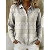 Женская рубашка с лацканом и кардиган, однотонный трикотаж, 3D-принт, Рождество, Осень, Зима