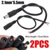 12V Pigtail DC Connector 2.1*5.5mm Pigtail Barrel Plug Cable 30/15cm Male Female Docking Plug Wire for CCD/CCTV Camera LED Strip