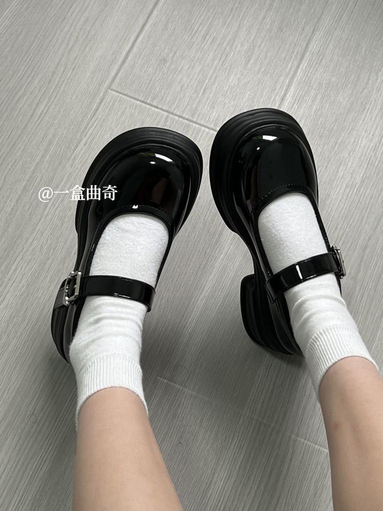 Sweet and Cool French Mary Jane Women's Shoes Summer Thick Heel 2025 New Single Shoes Platform Jk Small Leather Shoes College