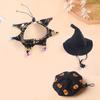 Halloween Witch Hat And Bib Scarf Set Skull Spider Web Pattern Pet Collar with Bell And Witch Hat/Pumpkin Beret Hat Set for Small Dogs And Cats