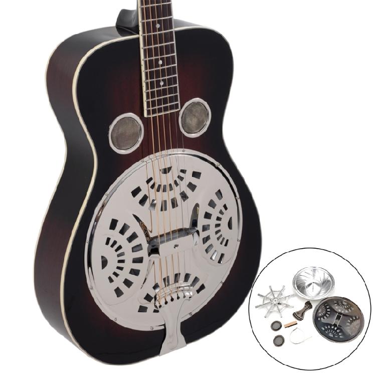 Guitar Resonator Cones Soundhole Screens Tailpiece Bridge Saddles Guitar Hardware Set for Instrument Maintenance