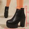 Fashion 2025New Super High Heel Boots High Heel Shoes Thick Heel Short Boots Autumn Winter  Waterproof Platform Single Women Boots