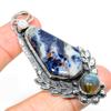 Sodalite, Labradorite 925 Sterling Silver Jewelry Pendant 2.92" P6Q14