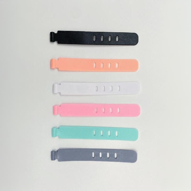 10 Pcs Reusable TPR Cable Fastening Straps Adjustable Multicolor Cord Organizers for Home Office Travel Use