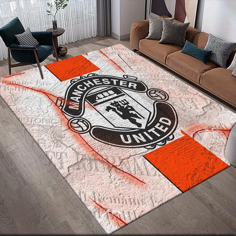 Manchester United2 Flannel Pattern Square Carpet,Area Rug,Carpet Rug for Living Room Bedroom Sofa Playroom Decor,Non-slip Floor Mat