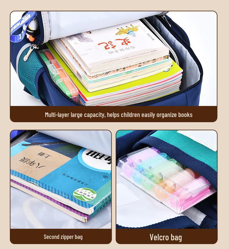 Рюкзак школьный большой вместимости с поддержкой спины для мальчиков 3-6 лет, дизайн капибары, первый класс