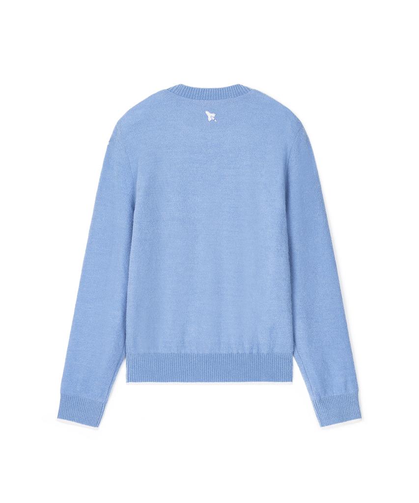 Antomas Logo Point Boucle Windproof Knit For Women - Blue