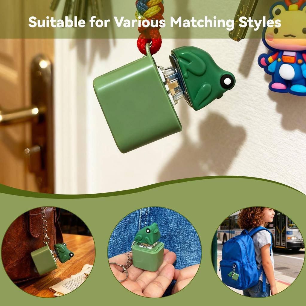 Croaking Frog Fidget Toy Keychain Rechargeable Frog Keychain with Sound & LED Lights, Funny Frog Keyboard Clicker Stress Relief