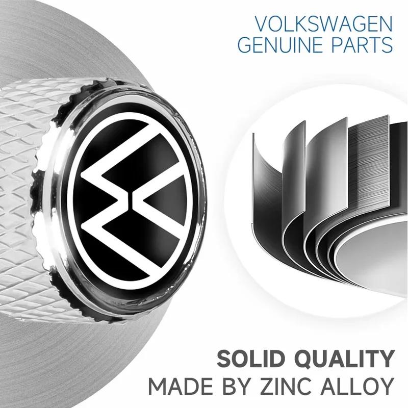 UDXKW1 4pcs Car Wheel Tire Valve Caps Stem Auto Styling For Volkswagen VW R-line GTI UPi Golf 7 Golf 8 Passat Jetta Touran CADDY