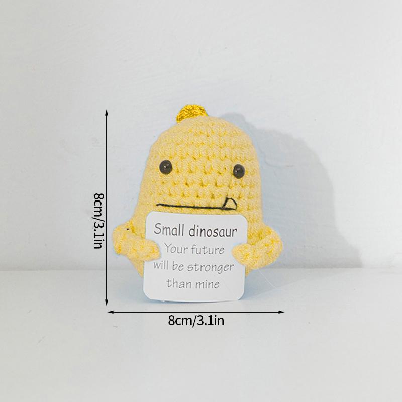 Positive Crochet Fruits Doll Handmade Knitting Vegetables Dolls With Card Knitted Toy For Children Birthday Gift Desktop Decor