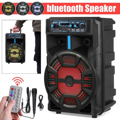 1500 мАч, 8 дюймов, уличная портативная тележка, беспроводной Bluetooth-динамик, сабвуфер высокой мощности, кадриль, КТВ с AUX USB, FM-функцией