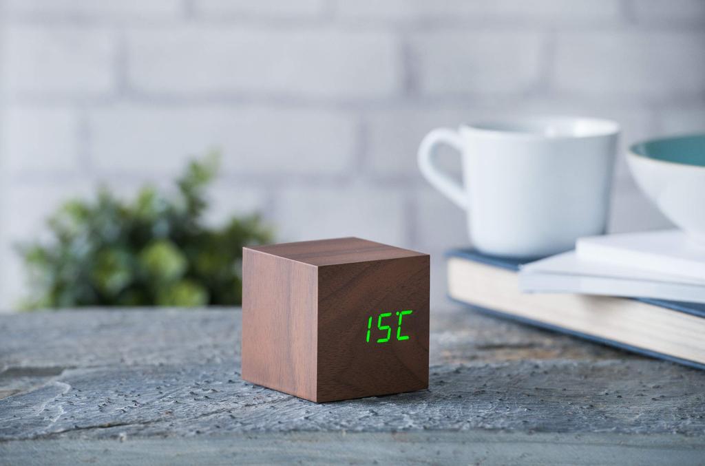 GINGKO Cube Click Clock GNK030010 Ash/Green