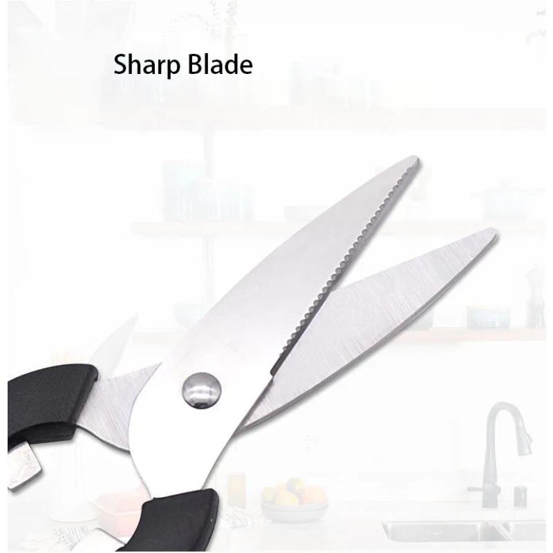 Stainless Steel Blade ABS Handle Multi Barbecue Clips Gourd Household Kitchen Scissors With Beer Opener Nutcracker