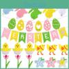 Festive Felt Easter Bunny Banner With Colorful Eggs And Chick Decorations For Celebrations