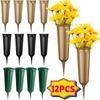 Cemetery Vases with Spikes Plastic Floral Holder Artificial Fresh Flowers Vases Memorial Cemetery Decoration Cone Vase In Ground