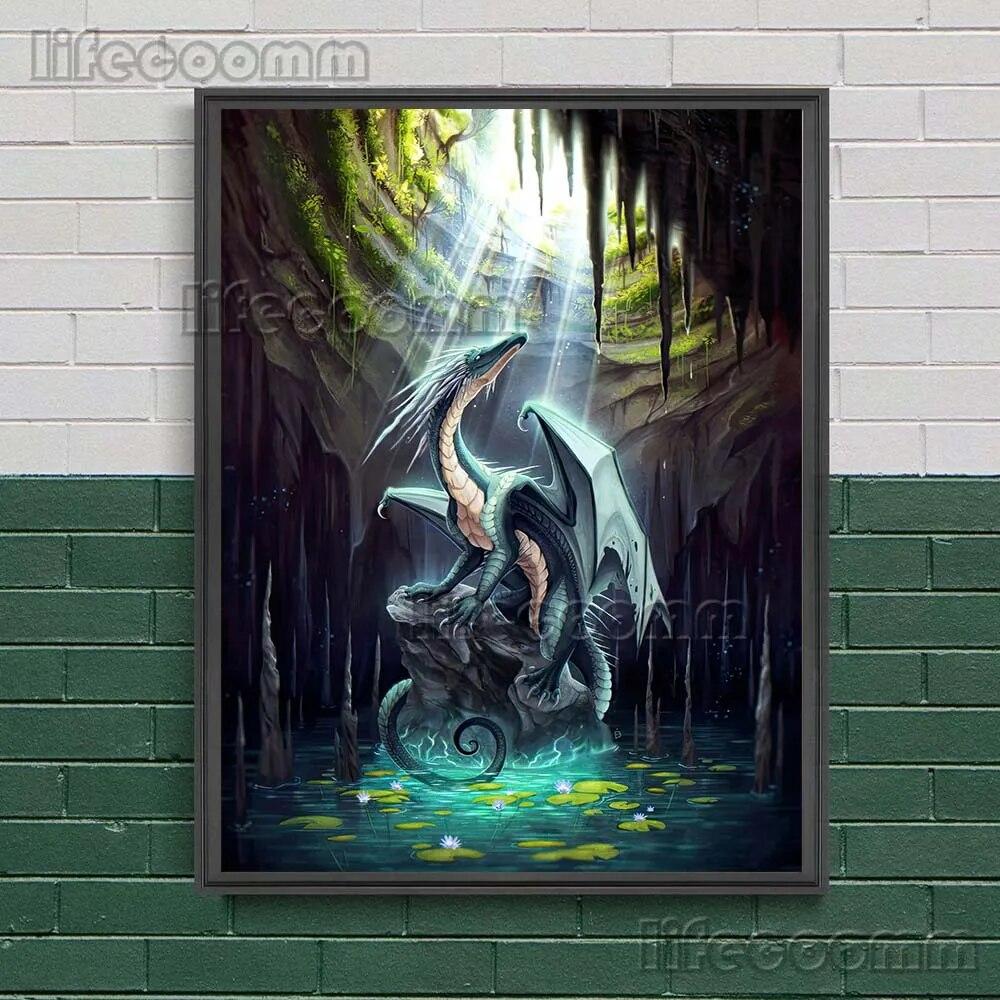 Животное прогулки среди звезд Сюрреалистический загадочный художественный принт Лиса, Тигр, Лев, Феникс Абстрактная настенная живопись Печать на холсте Домашний декор без рамки