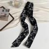 Long Silk Scarf New Fashion High Sense Small Scarf Versatile Long Bag Ribbon Decorative Headband Belt