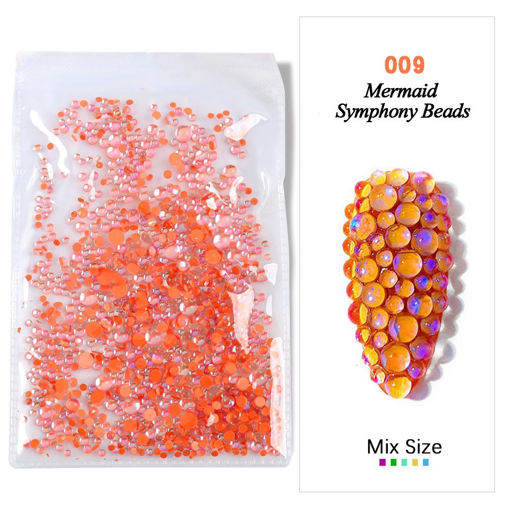 Симфония Дизайн ногтей Русалка Стеклянная бусина Аврора Конфетный цвет Дизайн ногтей Безделушка Сделай Сам Дизайн ногтей Сверло для ногтей