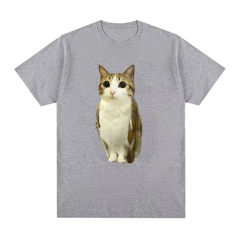Cat Owl Funny Meowl Meme Brainrot Graphic TShirts Unisex Unisex Clothing Fashion Short Sleeves TShirt Cotton Oversized T Shirts