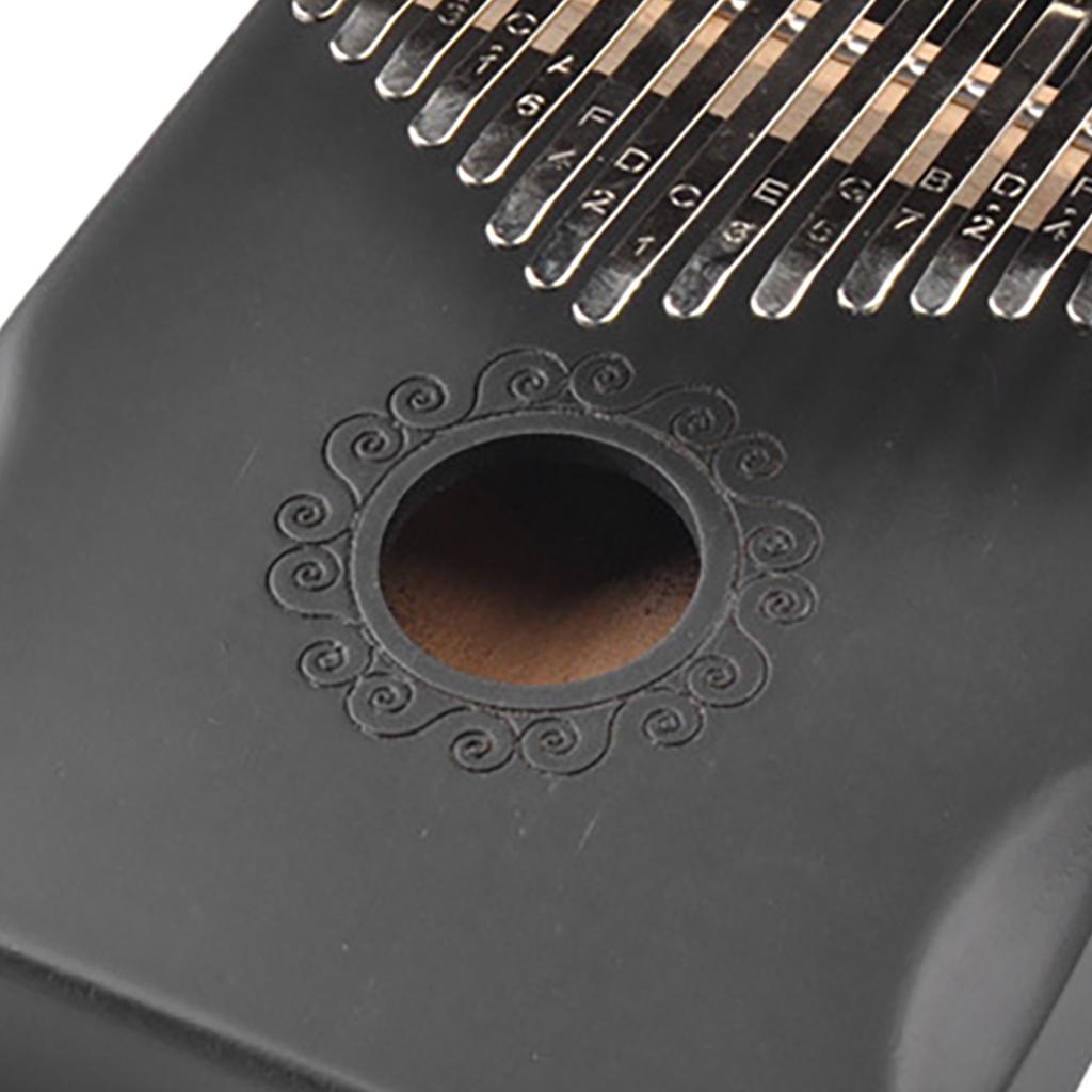 Черная калимба с 17 клавишами и настроечным ключом, интересное портативное пианино с деревянным корпусом