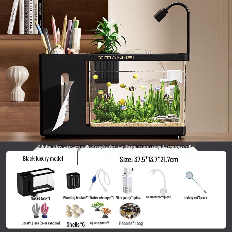 Многофункциональный Экологический Аквариум: Креативный настольный аквариум-салфетница для ландшафтного дизайна гостиной