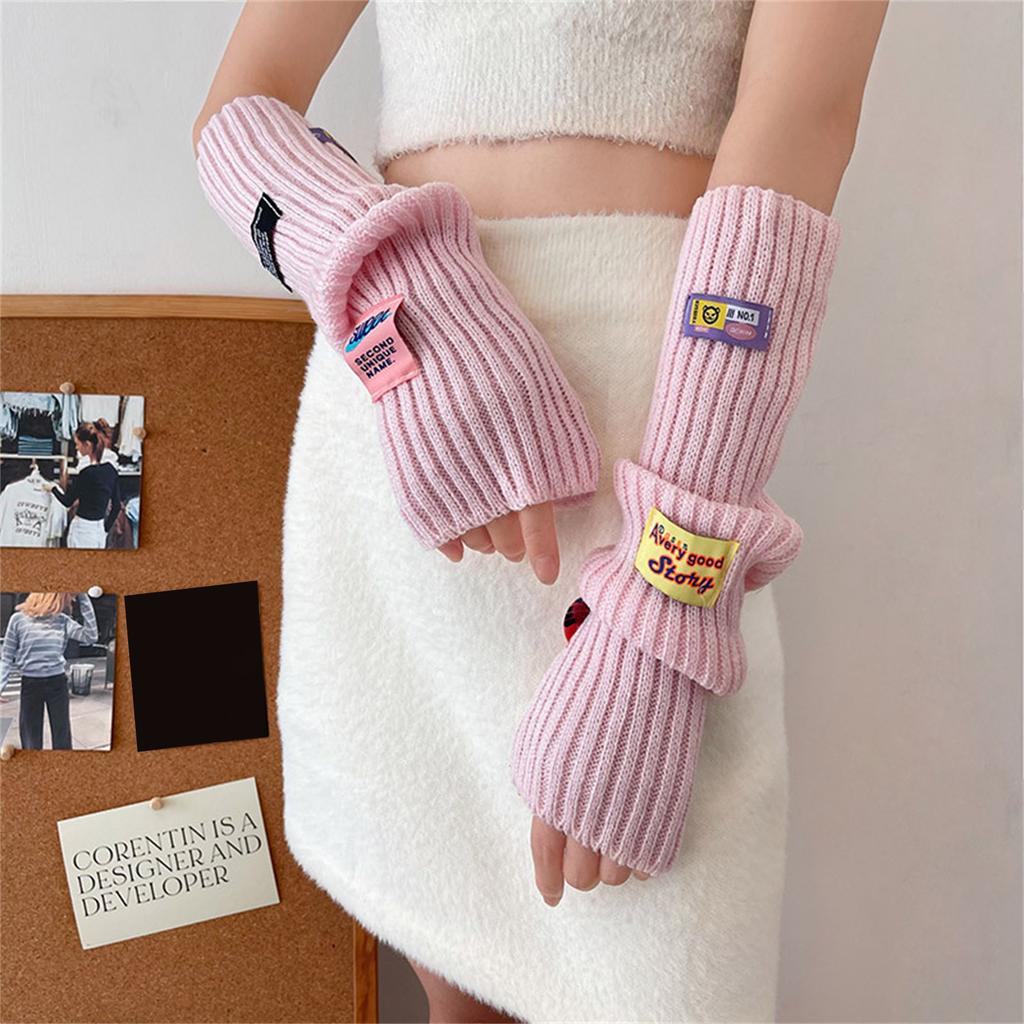 Knitted Arm Sleeves Fingerless Mittens Elastic Wrist Sleeves For Daily Wear and Outdoor Activities Girls Gift Stylish