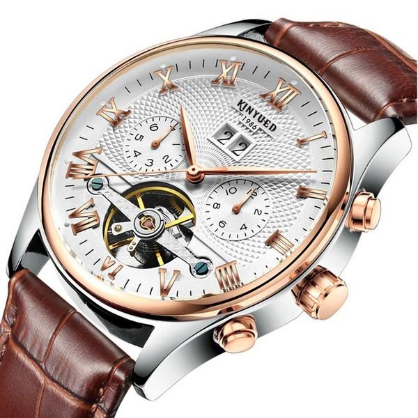 Boyze Babazon Men's Watch Wristwatch Automatic Watch Men's Leather Watch Men's Watch BOYZHE J012