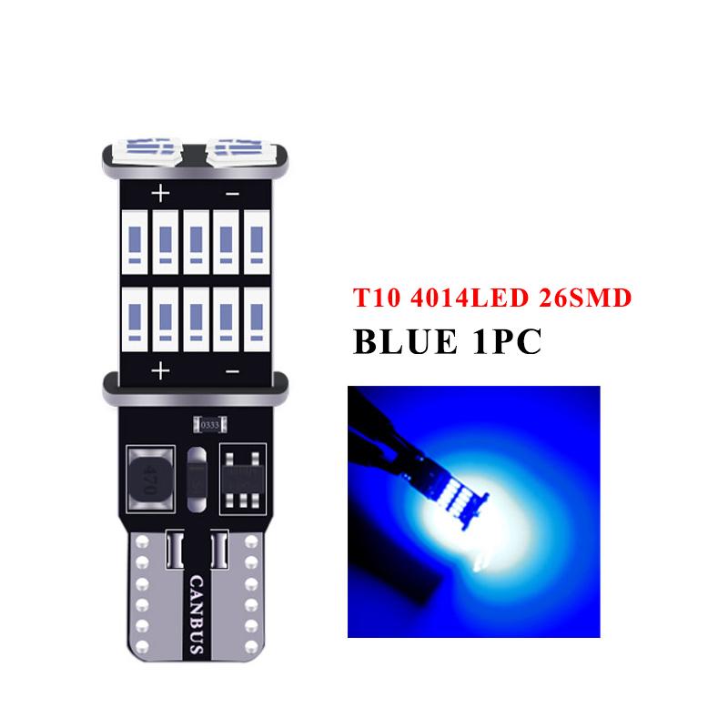 10PCS T10 W5W LED Bulbs Canbus Car Interior Light 194 LED Instrument Lights Lamp Dome Light 26 4014 SMD No Error 12V 6000K