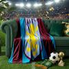 Aston Villa Crest Design Throws Blanket Flannel Blankets Plush for Couch Bed Gifts for Men Women Travel picnic blanket Christmas fan gifts
