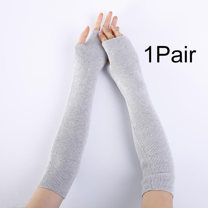 1 пара нарукавников осенне-зимних грелок для рук для улицы, длинные перчатки без пальцев для запястья, мягкие однотонные, ветрозащитные, рукава для лодыжек и запястий