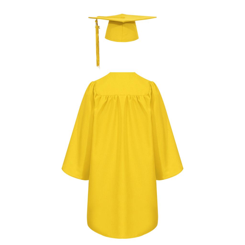 Kids Graduation Gown Robe Cap Set 2025 Badge Tassel Included Primary Middle School College Ceremony Uniform