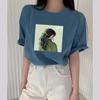 Printed Short Sleeve T-shirt Women Loose Cotton O-neck Tees Female Chic Aesthetic Graphic Pullover Tops