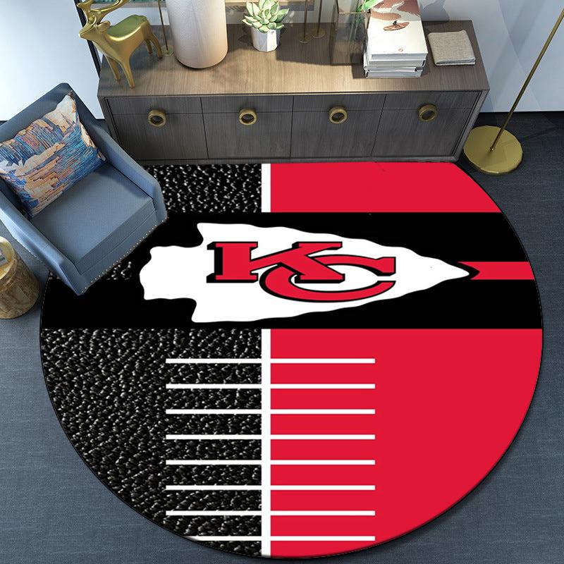 Kansas City Chiefs Logo Round Rug for Livingroom,Bedroom, Palyroom, Chair Rug, Area rug, Circle Carpet, Large Size Fan Christmas gift