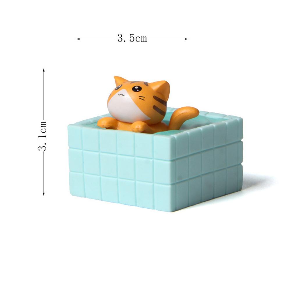 1-4 Pcs Mini Shower Cat Ornament Garden Kitten Statue Gift Kids Children Baby Room Decoration Toy Miniature Figurines Home Decor