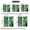 2pcs,2D plane printing Curtain Popular Festive Green Christmas Trees Snowflakes Polyester Woven (without rod) Decorations