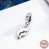BAMOER Authentic 100% 925 Sterling Silver Dolphins Story with Clear CZ Charms Fit Bracelet