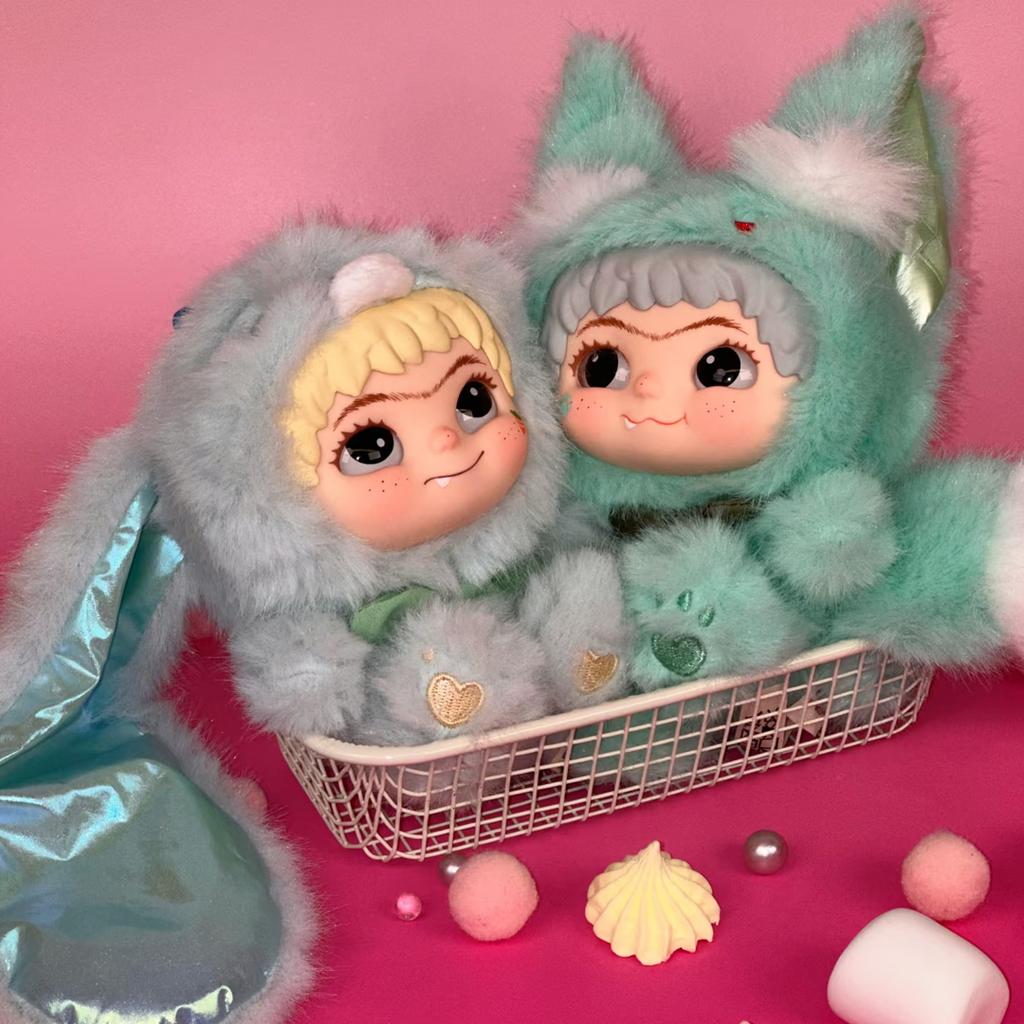 Wakuku V2 Fox & Bunny Trick Or Treat Series Vinyl Doll Suprise Bag Keychain Trendy Toys Mystery Box Gifts