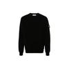 Solid Color Crew Neck Pullover Fitted Straight Long Sleeve Sweatshirt Men Sweatshirt Black 801564752-V0029